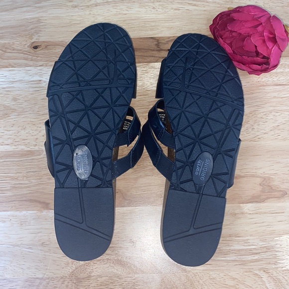 Earth Origins Black Leather Lyndon Leah Slide Sandal, 8.5W - Picture 6 of 8